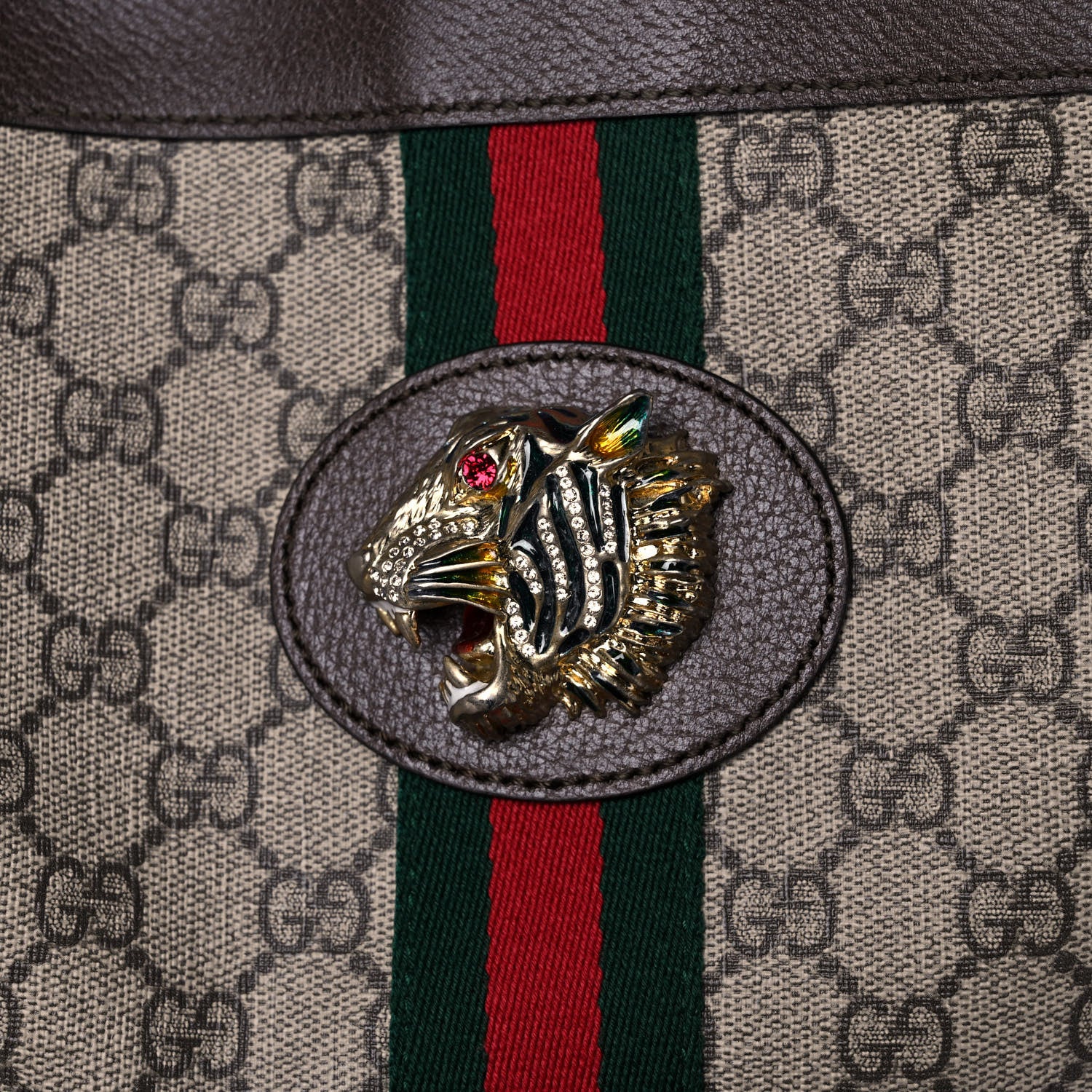 Gucci GG Supreme Monogram Large Rajah Chain Tote Beige New Acero 9 of 14
