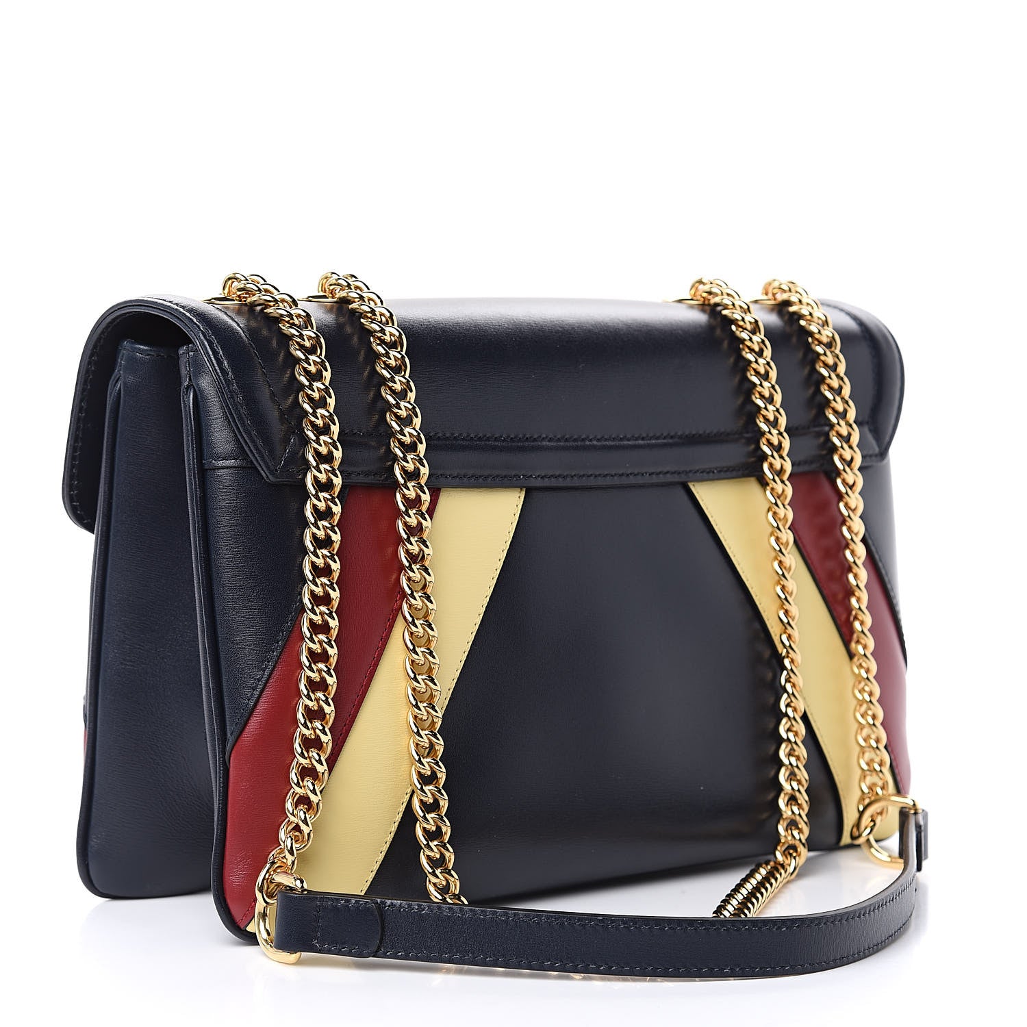 Gucci Vitello Palmellato Lux Crystal Medium Rajah Shoulder Bag Blue Romantic Cerise Butter Multicolor 3 of 10