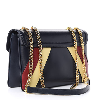 Gucci Vitello Palmellato Lux Crystal Medium Rajah Shoulder Bag Blue Romantic Cerise Butter Multicolor 3 of 10