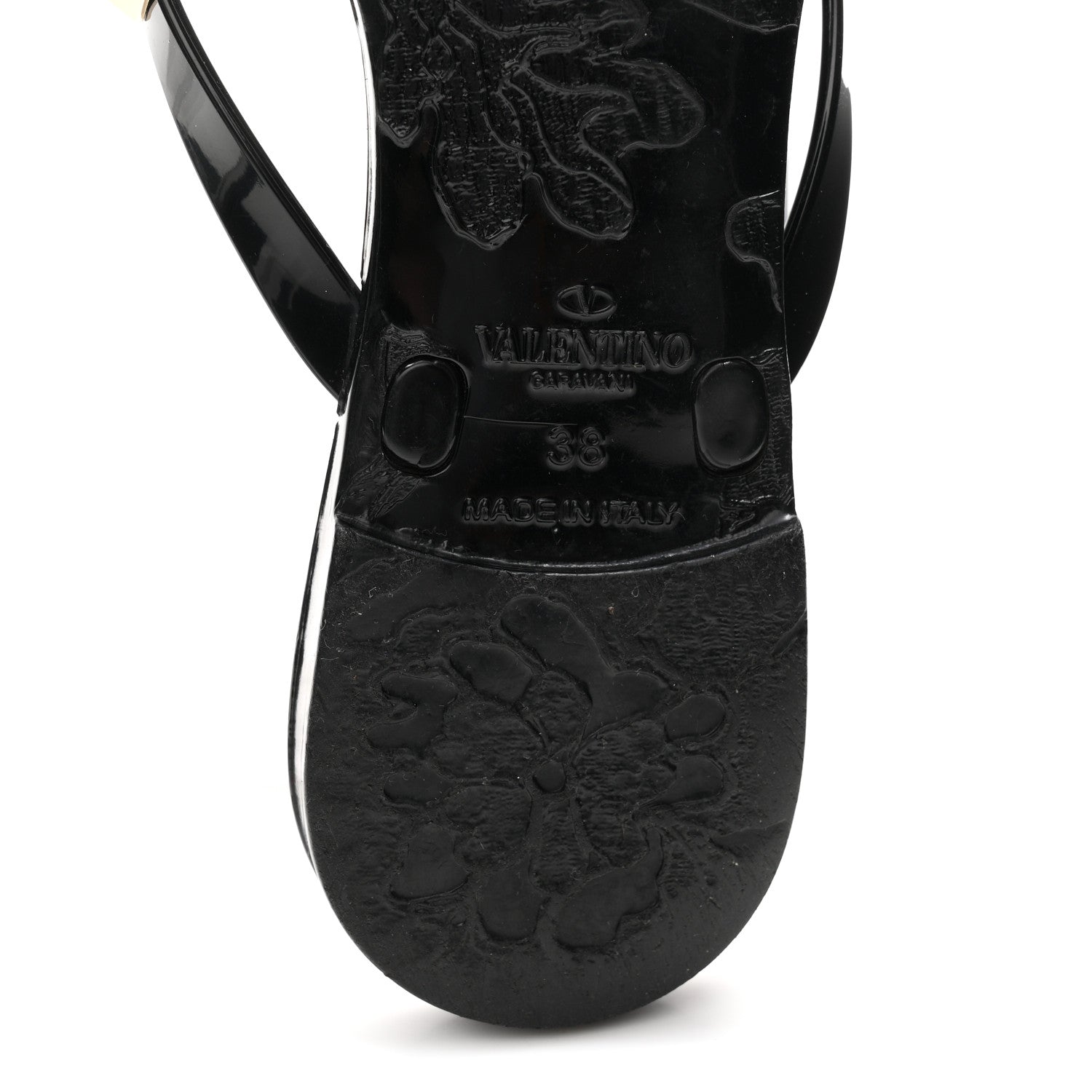 Valentino Garavani PVC Jelly Rockstud Bow Thong Sandals 38 Black 7 of 9