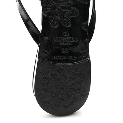 Valentino Garavani PVC Jelly Rockstud Bow Thong Sandals 38 Black 7 of 9