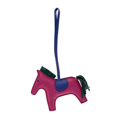 Hermes Milo Lambskin Grigri Rodeo Bag Charm MM Rose Pourpre Malachite Bleu Electrique 1 of 4