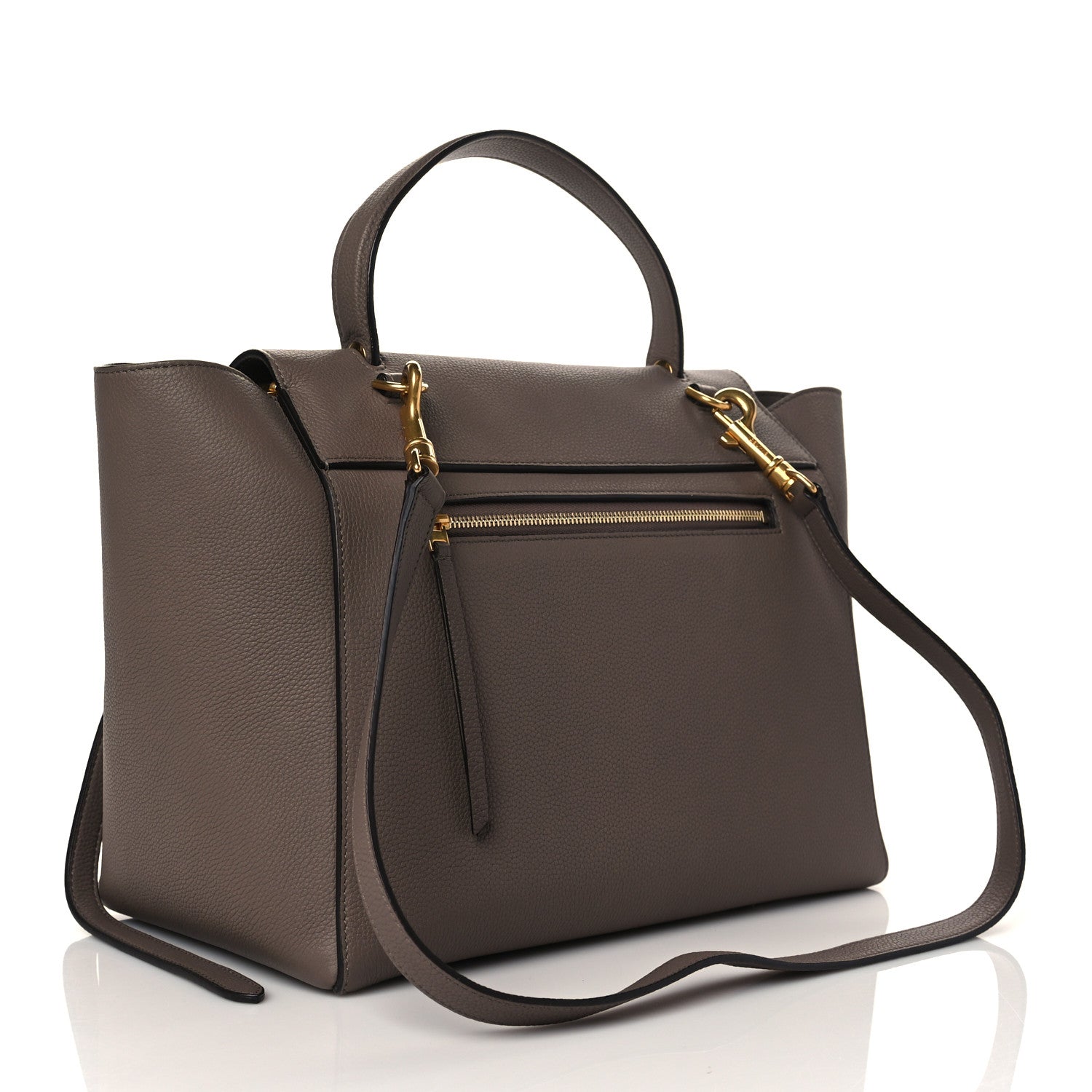 Celine Drummed Calfskin Mini Belt Bag Taupe 2 of 10