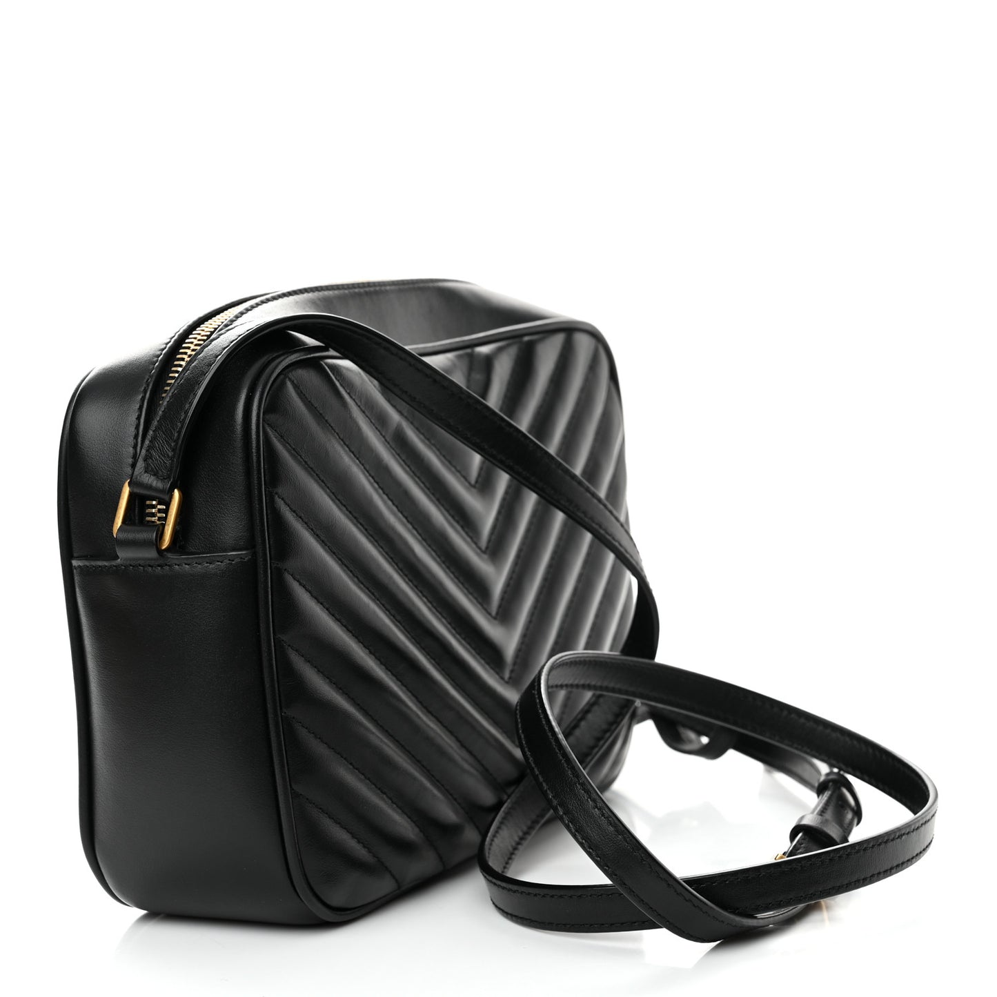 Calfskin Matelasse Monogram Lou Camera Bag Black
