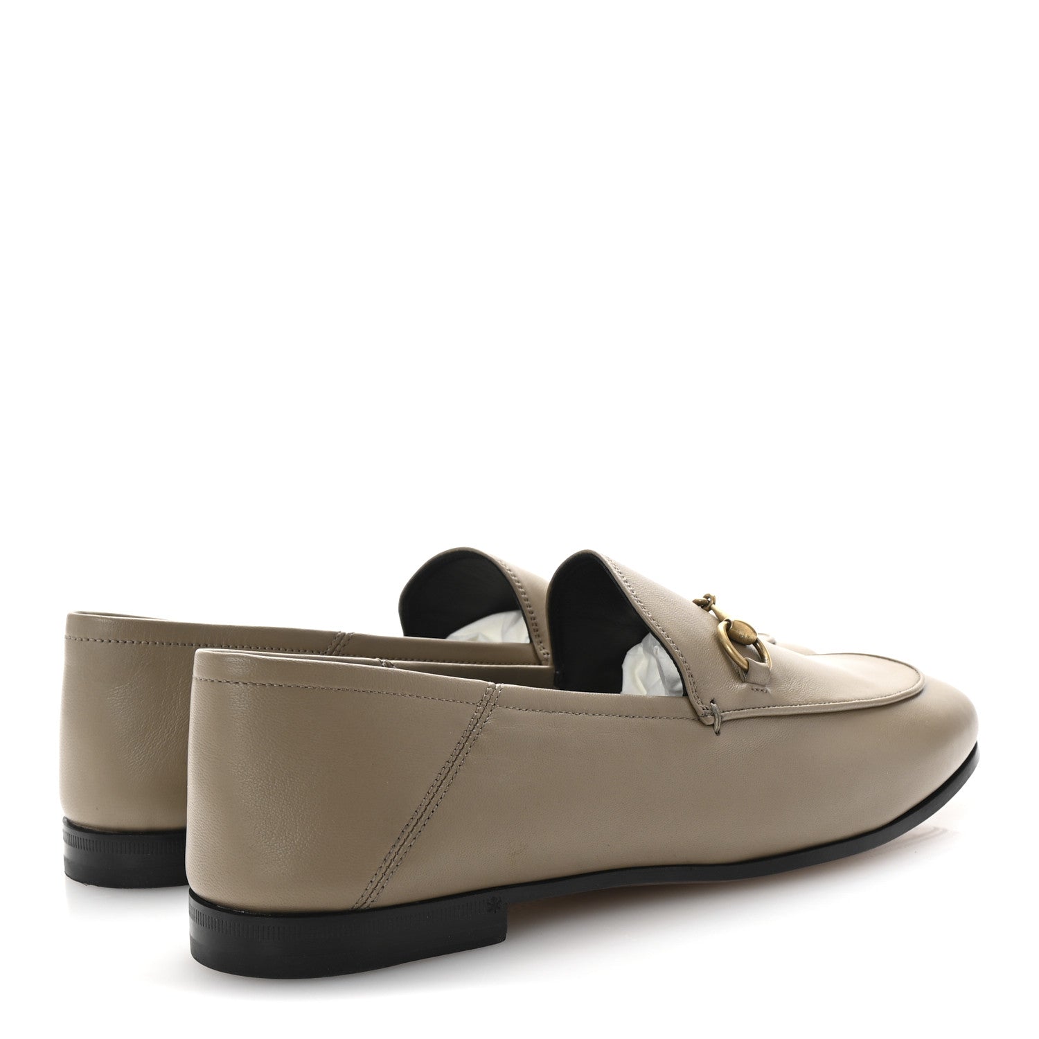 Gucci Lambskin Womens Brixton Horsebit Loafers 40 Mud 5 of 10