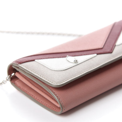 Fendi Vitello Elite Crystal Eye Monster Continental Wallet on Chain Grigio Polvere Ribes Multicolor 6 of 10