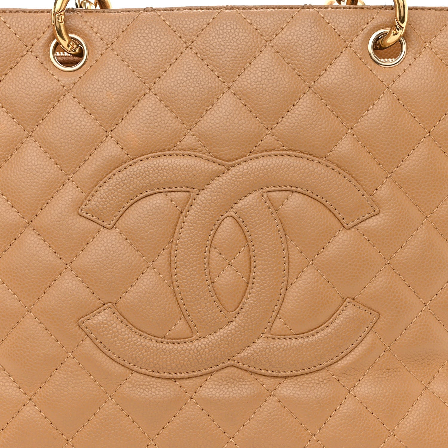 Chanel Caviar Quilted Grand Shopping Tote GST Dark Beige 8 of 13