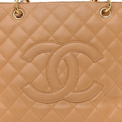 Chanel Caviar Quilted Grand Shopping Tote GST Dark Beige 8 of 13