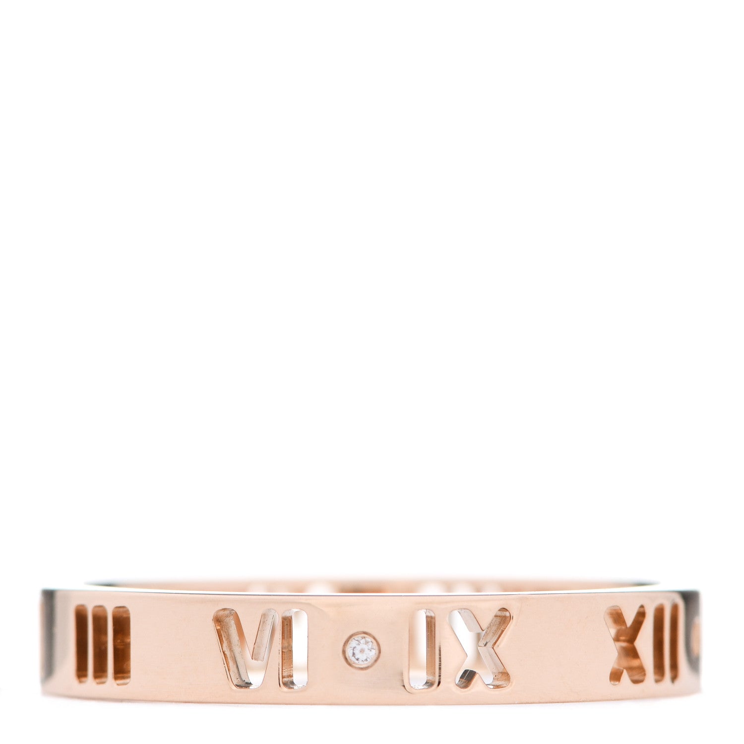 Tiffany 18K Rose Gold Diamond Atlas Pierced Ring 61 9.25 1 of 4