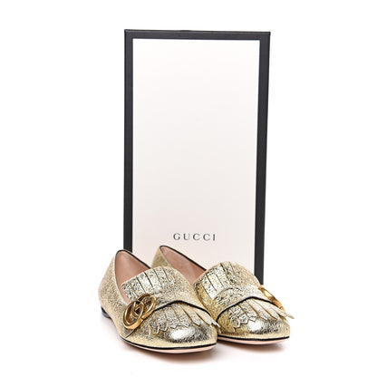 Gucci Galassia GG Marmont Fringe Flats 36.5 Platino 9 of 9