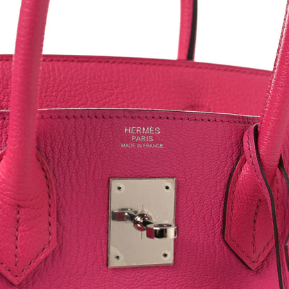 Hermes Chevre De Coromandel Birkin 30 Rose Shocking 6 of 16
