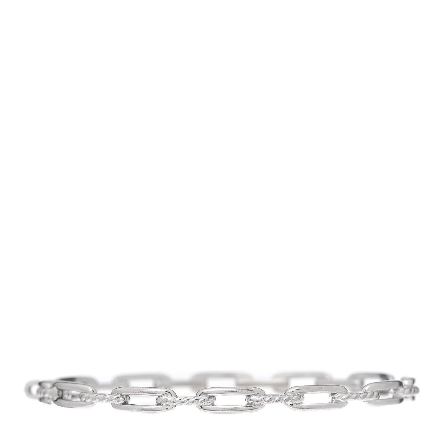 18K White Gold Diamond 4mm Stax Chain Link Bracelet
