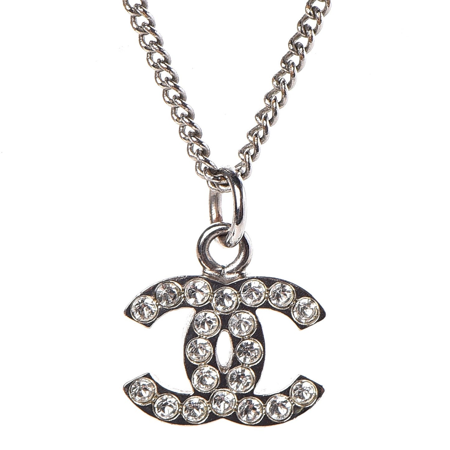 Crystal Timeless CC Necklace Silver