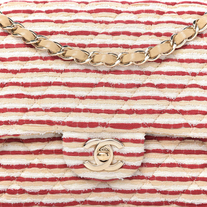 Chanel Jersey Quilted Medium Coco Sailor Flap Red White 10 of 10