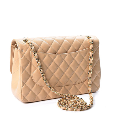 Chanel Caviar Quilted Jumbo Double Flap Beige 2 of 12