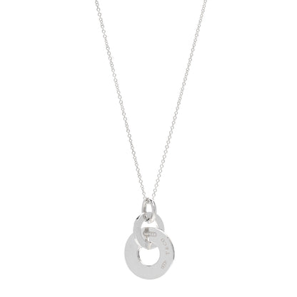 Tiffany Sterling Silver 1837 Double Interlocking Drop Pendant Necklace 1 of 7