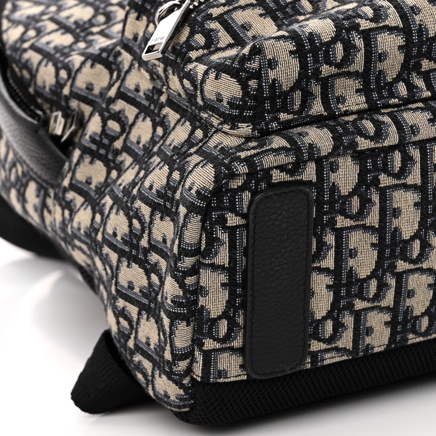 Oblique Calfskin Rider Kid's Backpack Beige Black