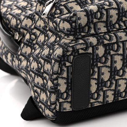 Christian Dior Oblique Calfskin Rider Kid's Backpack Beige Black 8 of 9