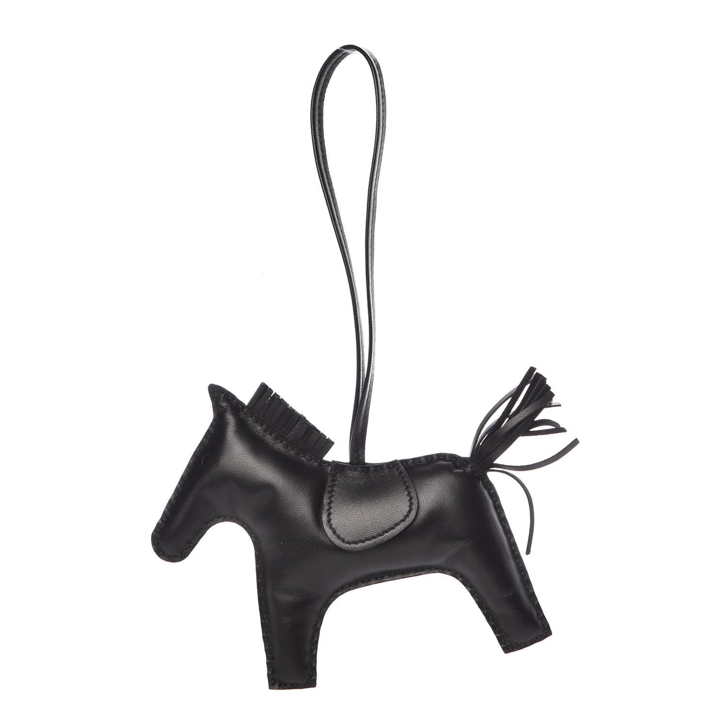 Milo Lambskin Grigri Rodeo Horse Bag Charm GM So Black