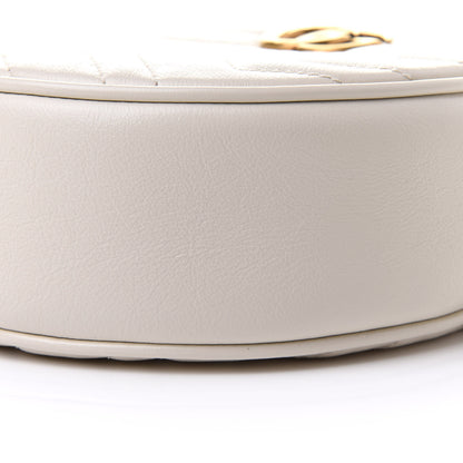 Gucci Calfskin Matelasse Mini GG Marmont Round Shoulder Bag White 10 of 10