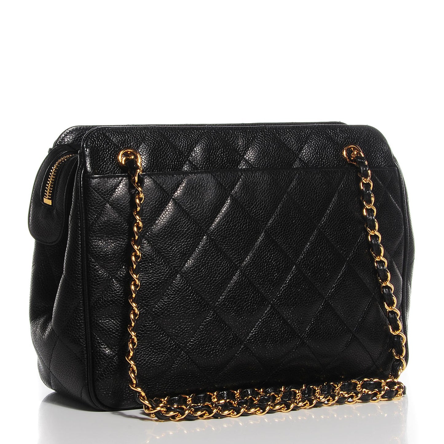 Caviar Quilted Shoulder Bag Black