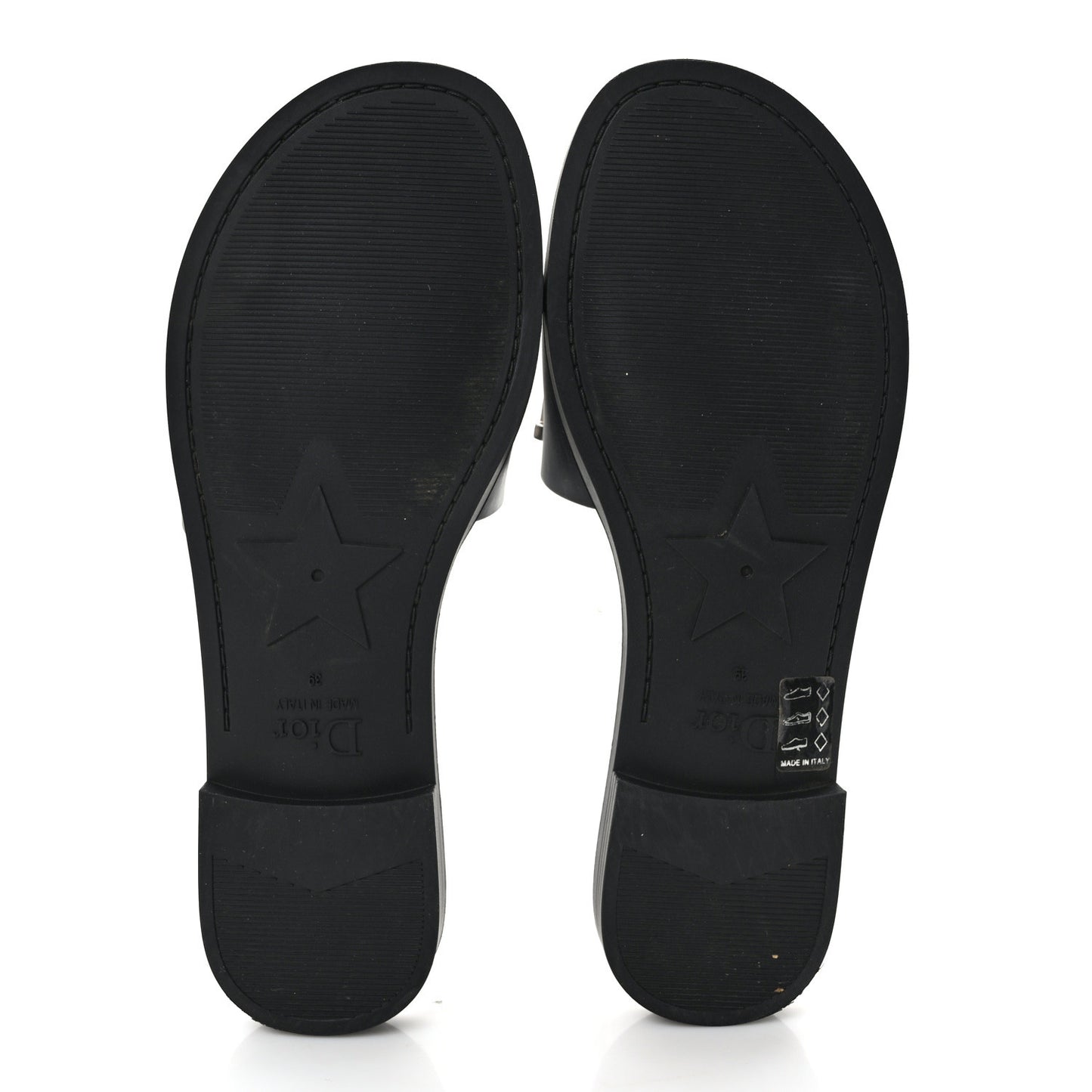 Calfskin Dio(r)evolution 10mm Slide Sandals 39 Black