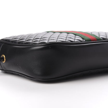 Gucci Calfskin Web Trapuntata Small GG Shoulder Bag Black 5 of 9