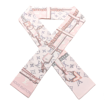 Louis Vuitton Silk Monogram Confidential Bandeau Light Pink Porcelain Rose Beige Ebony 1 of 3