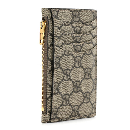 Gucci X BALENCIAGA GG Supreme Monogram Zip Card Case Beige Ebony 4 of 10