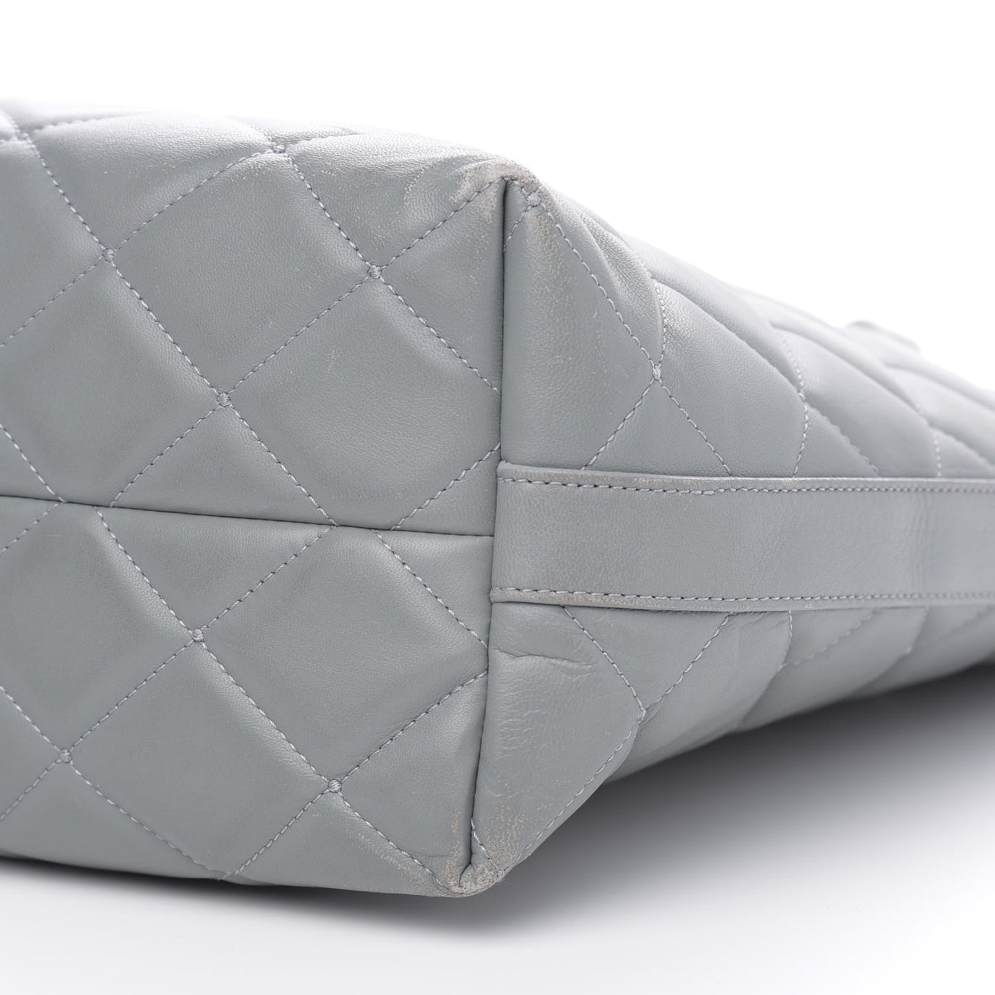 Lambskin Quilted Tote Grey