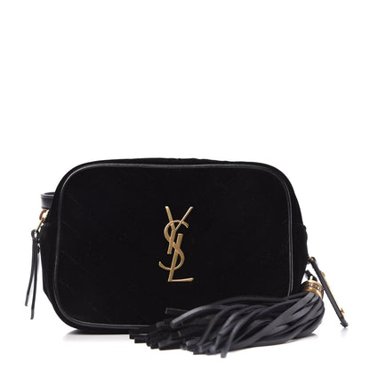 Saint Laurent Velour Matelasse Monogram Lou Camera Bag Black 1 of 10