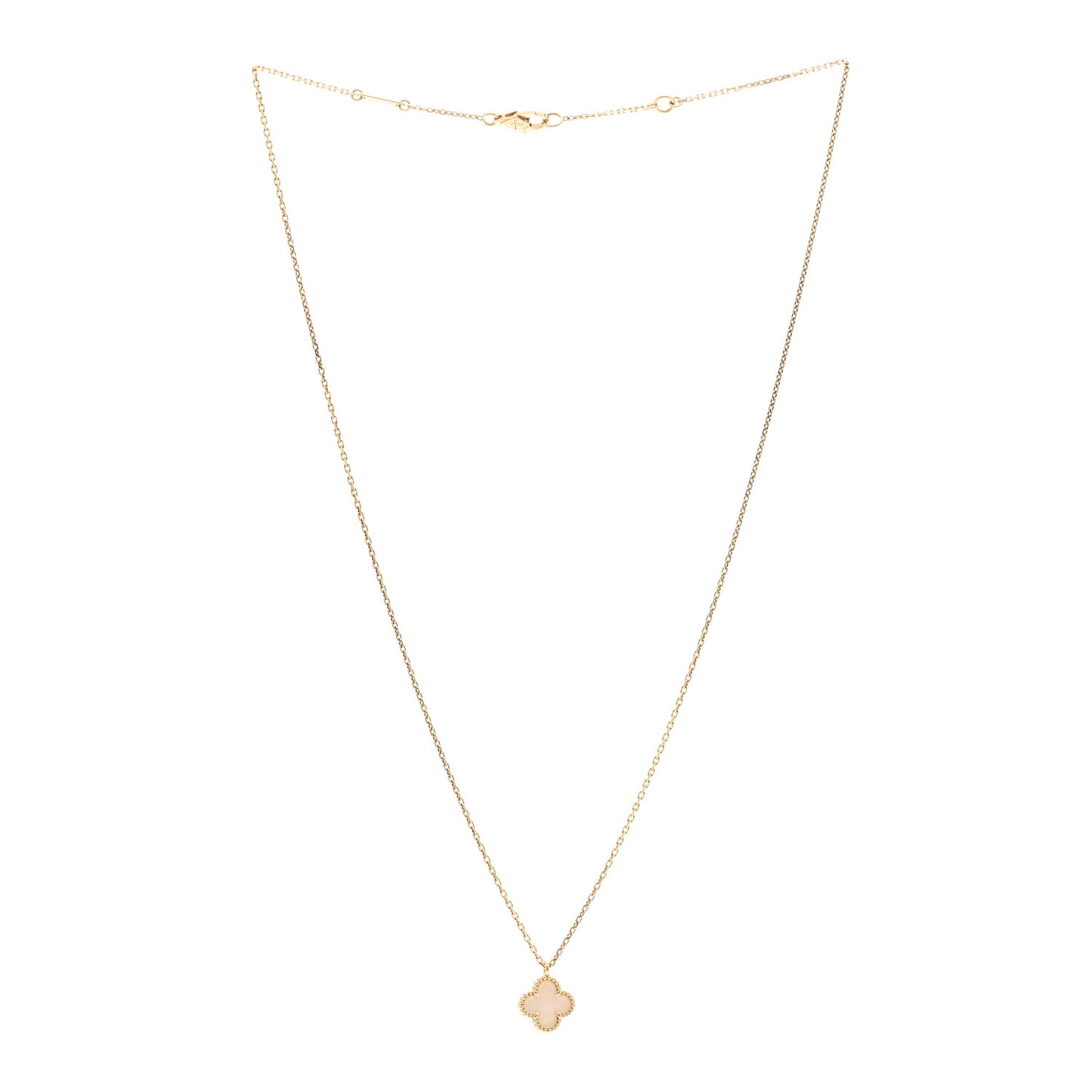 18K Yellow Gold Mother of Pearl Sweet Alhambra Pendant Necklace