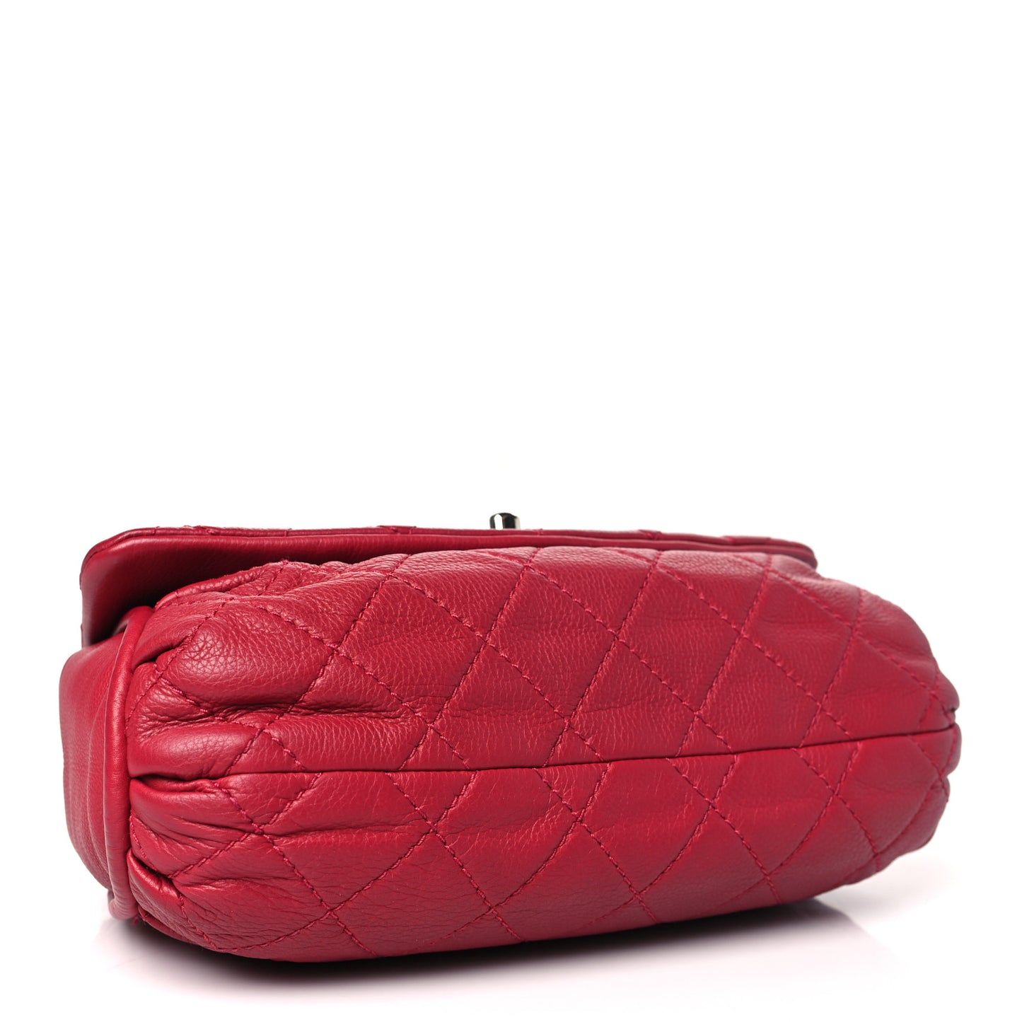 Calfskin Quilted CC Curvy Flap Red