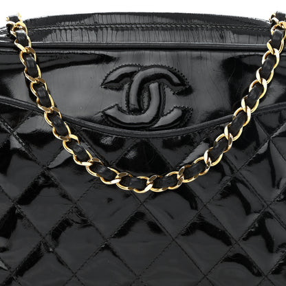Chanel Patent Quilted Tassel Camera Case Black 12 of 19