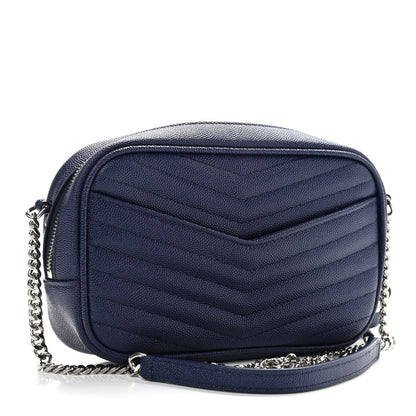 Saint Laurent Grain De Poudre Matelasse Monogram Mini Lou Camera Bag Azure Blue 3 of 9