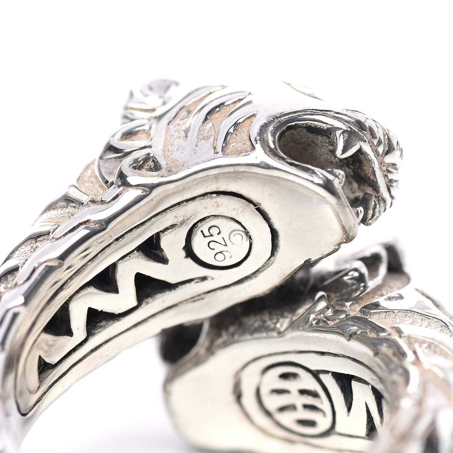 John Hardy Sterling Silver Macan Tiger Head Wrap Ring 50 5.5 5 of 8