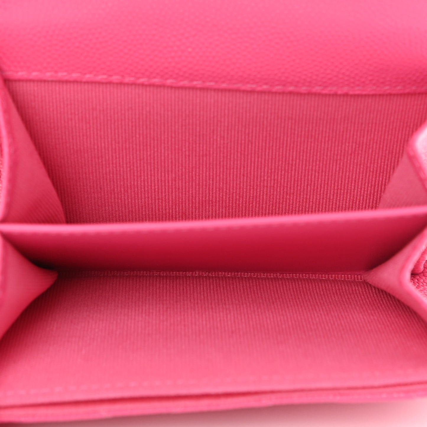 Caviar Quilted Flap Card Holder Chain Wristlet Rose