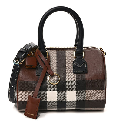 Burberry E-canvas Check Mini Bowling Bag Dark Birch Brown 1 of 9