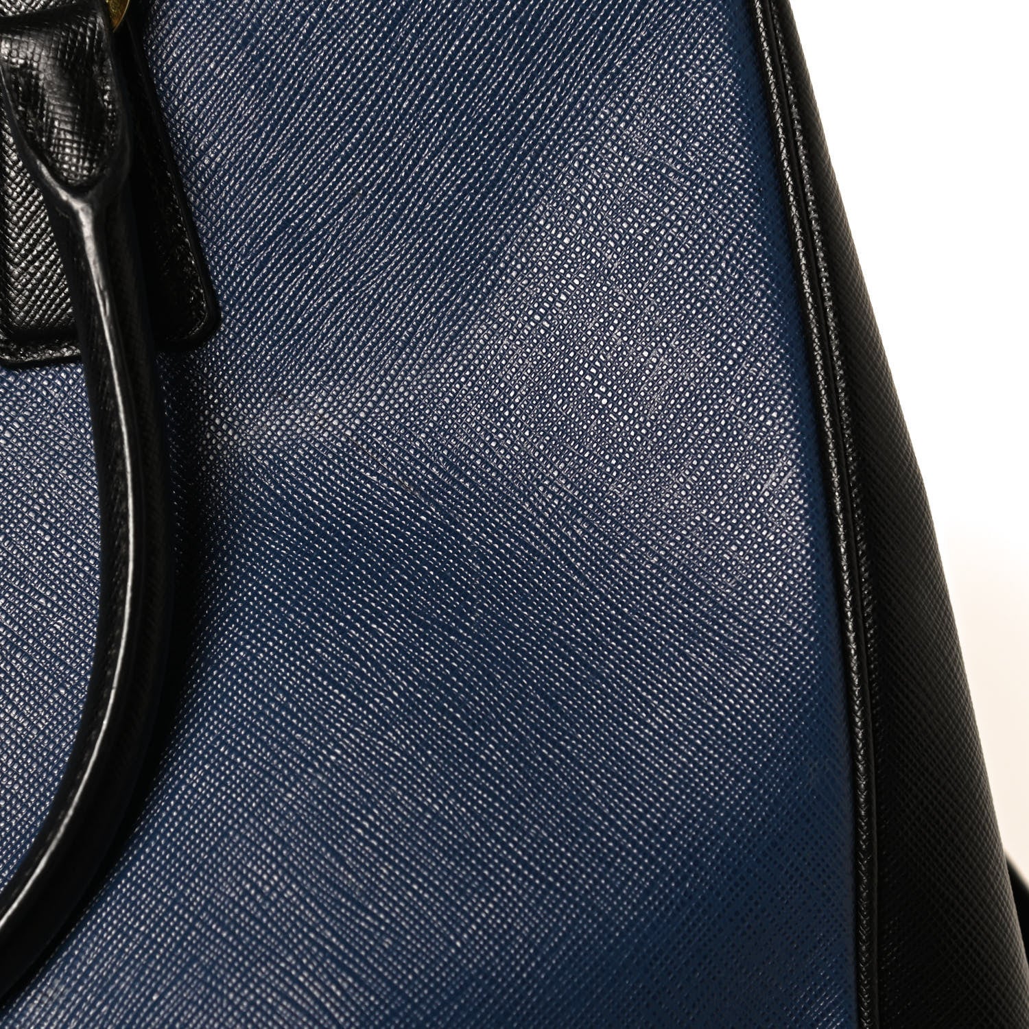 Prada Saffiano Lux Bi-Color Medium Galleria Double Zip Tote Bluette Black 13 of 15