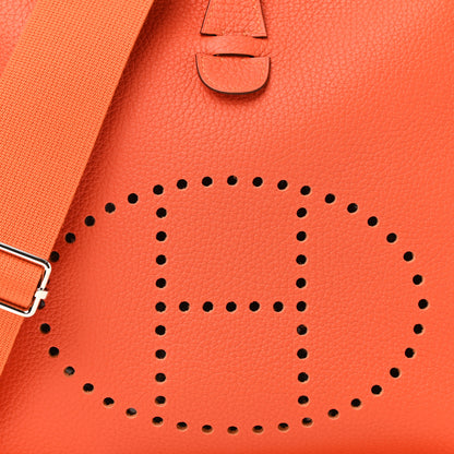 Hermes Taurillon Clemence Evelyne III PM Orange Poppy 9 of 12