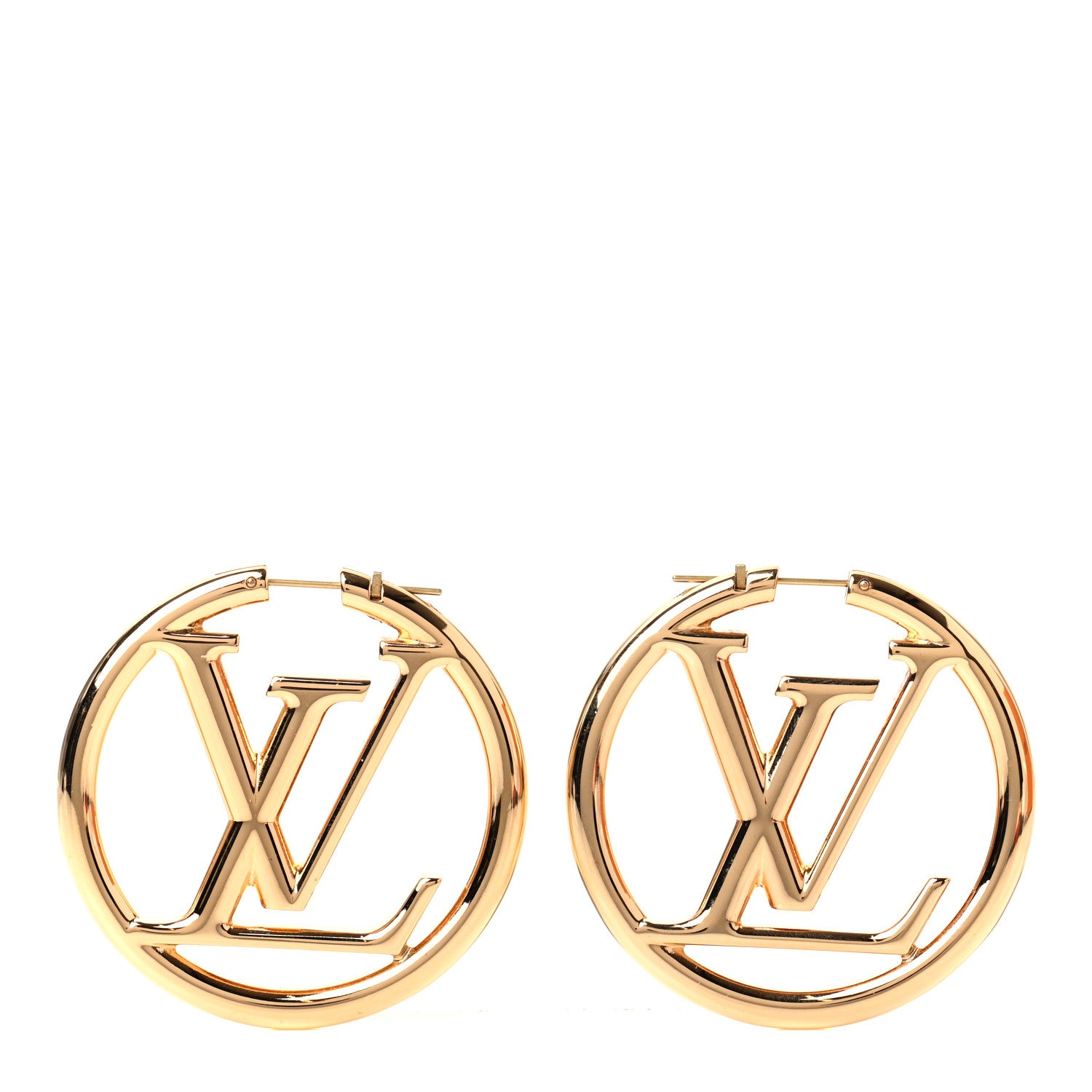 Louis Vuitton Metal Louise Hoop Earrings Gold 1 of 5