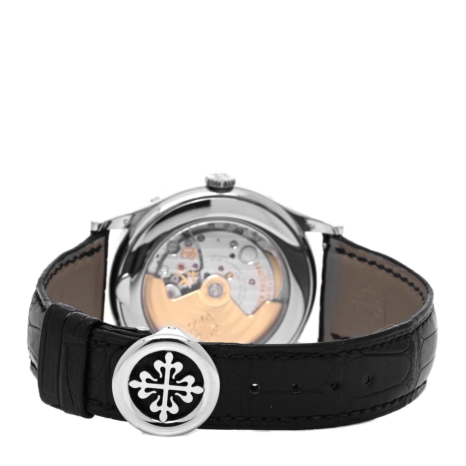 Patek Philippe 18K White Gold Alligator 37mm Annual Calendar Moonphase Automatic Watch Black 5396G-014 3 of 6