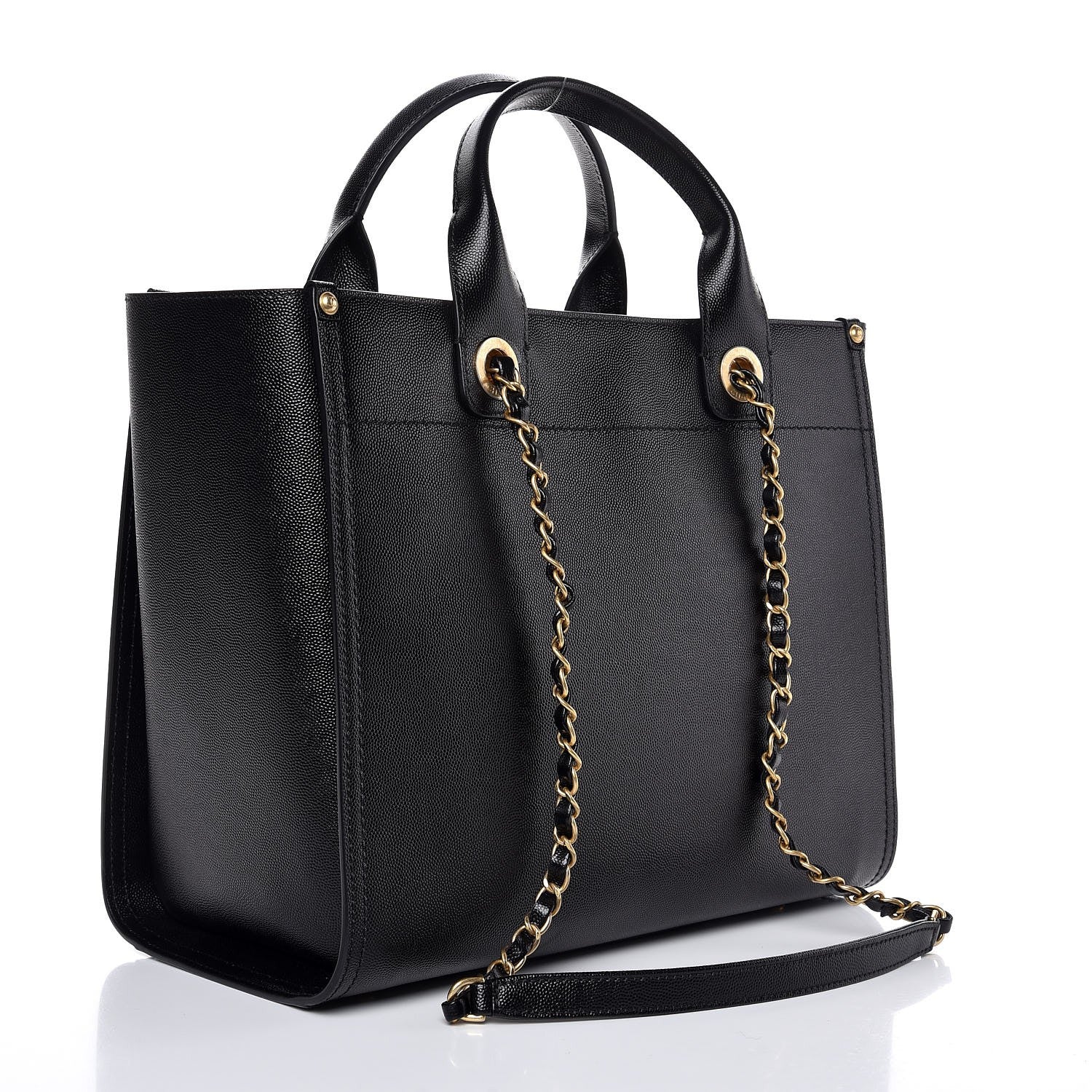 Chanel Caviar Small Studded Deauville Tote Black 3 of 7