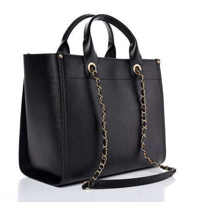 Chanel Caviar Small Studded Deauville Tote Black 3 of 7