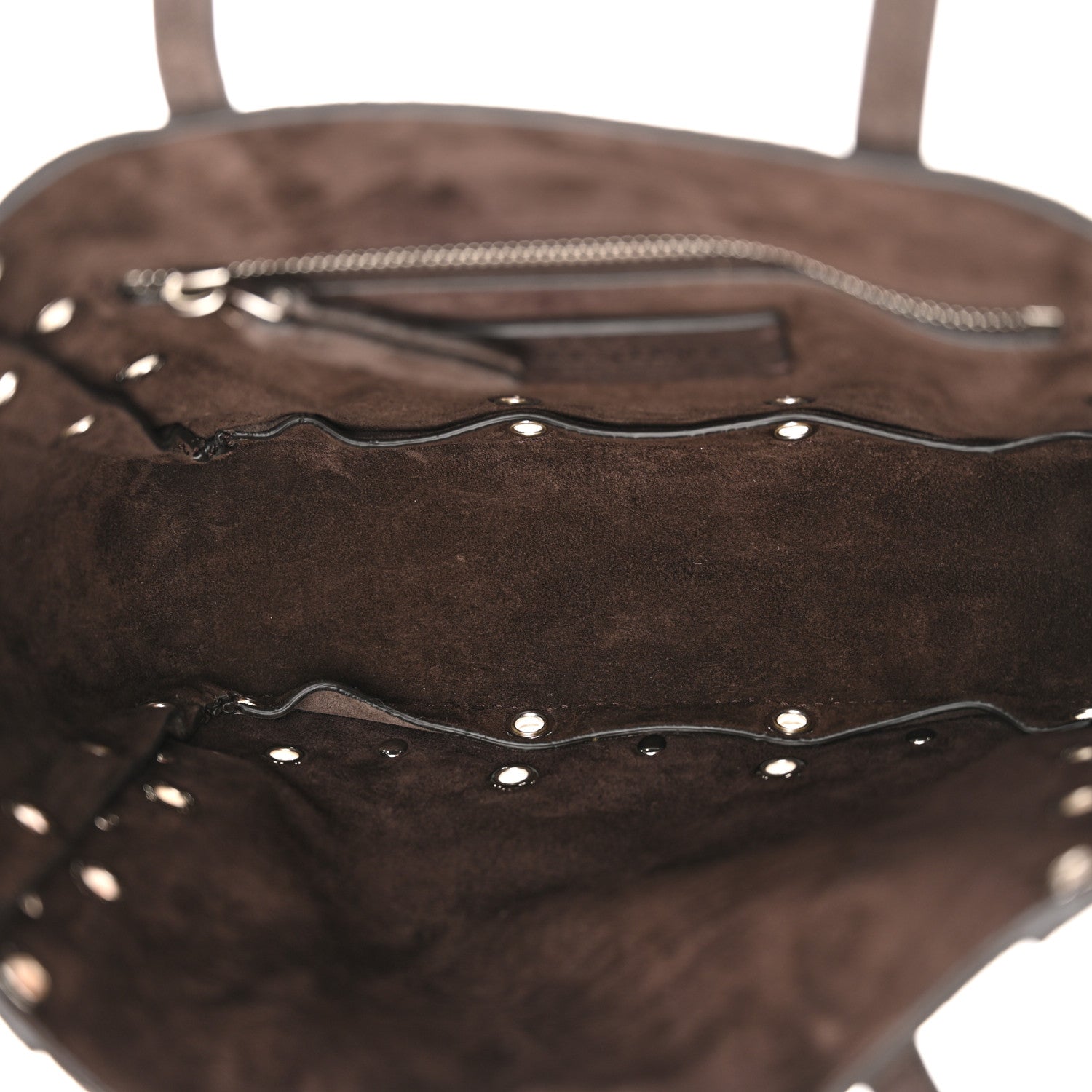 Valentino Garavani Suede Studded Mini Nellcote Shopping Tote Brown 5 of 10