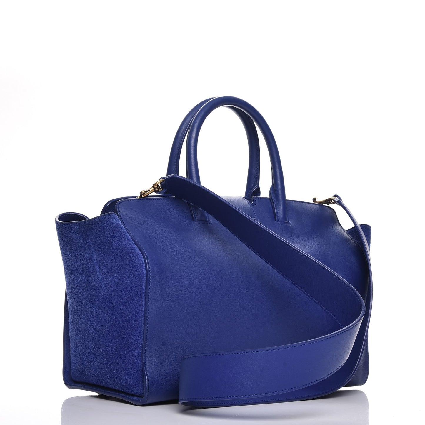 Calfskin Suede Small Monogram Downtown Cabas Ultramarine