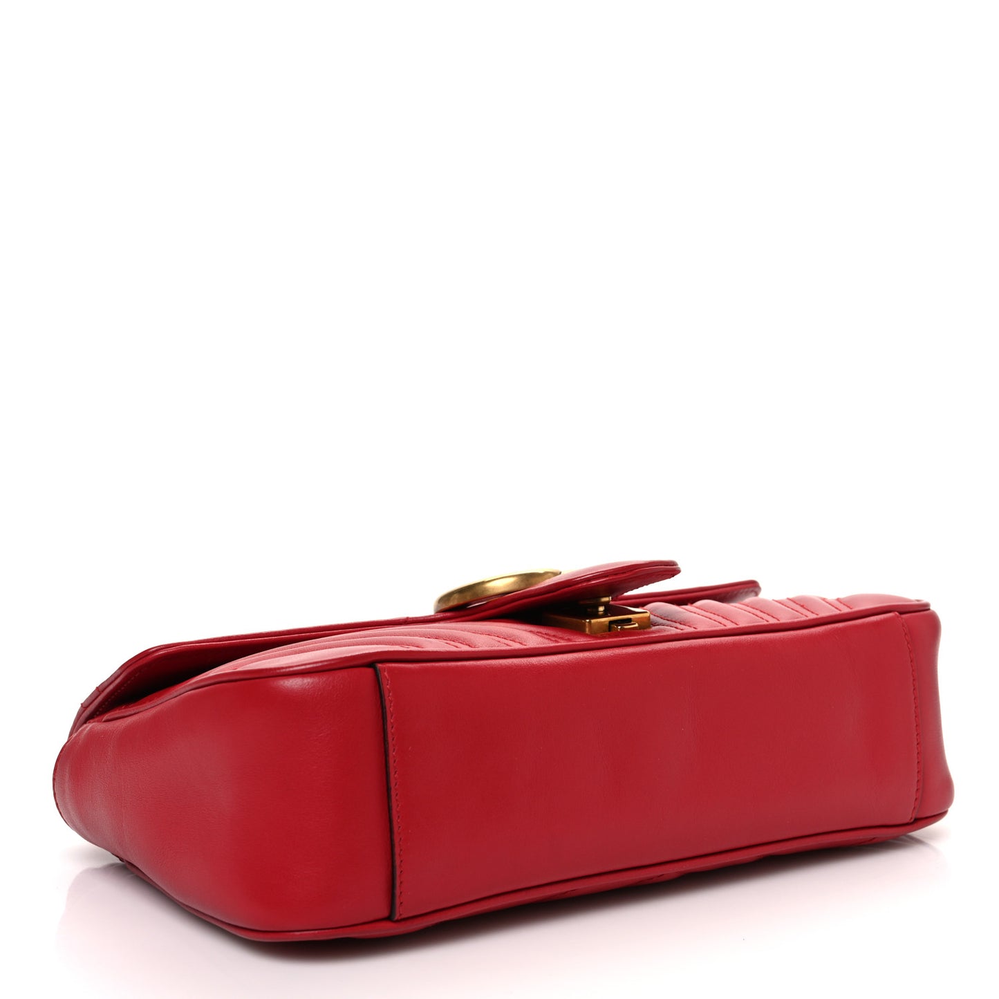 Calfskin Matelasse Small GG Marmont Shoulder Bag Hibiscus Red