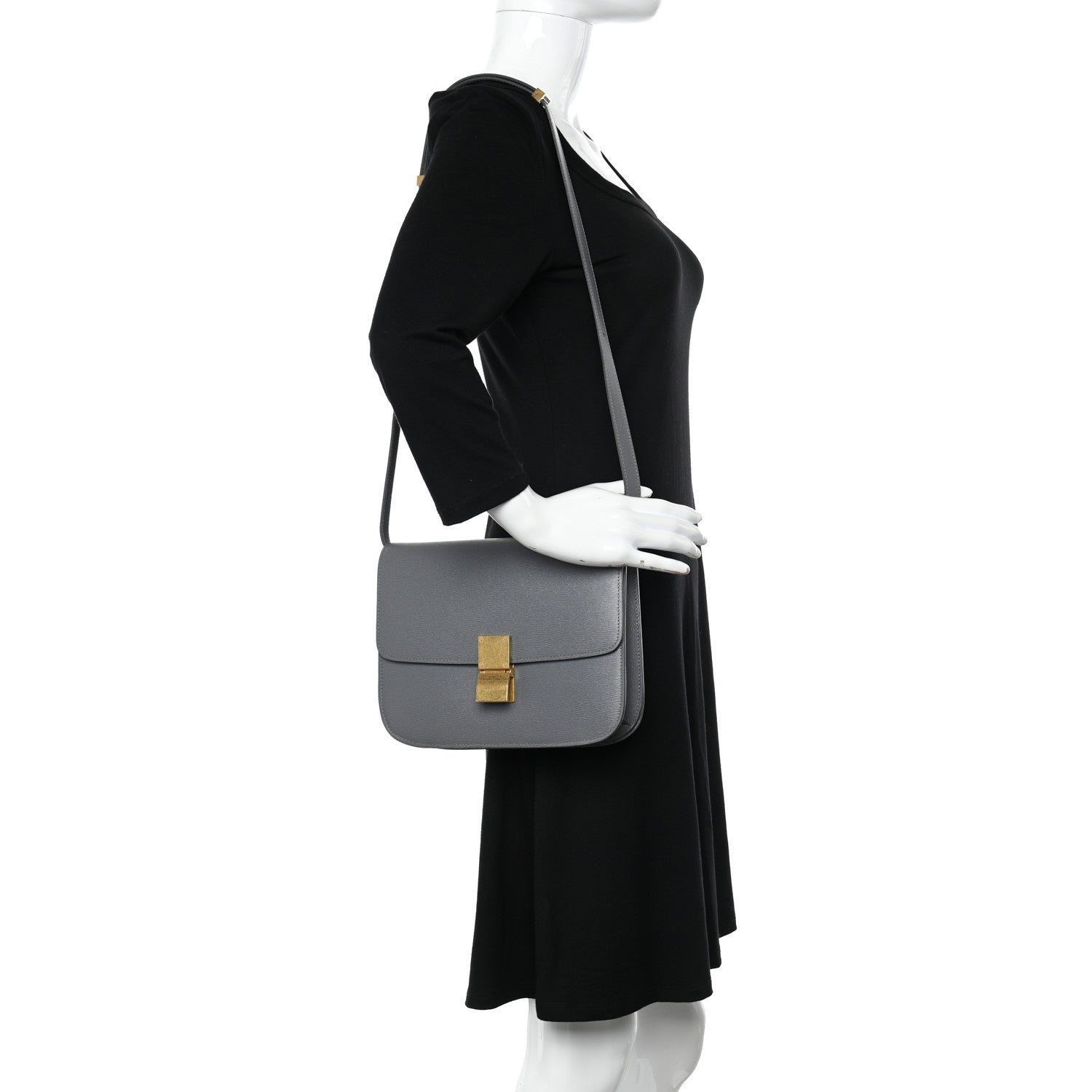 Celine Liege Calfskin Medium Classic Box Flap Bag Medium Grey 2 of 11