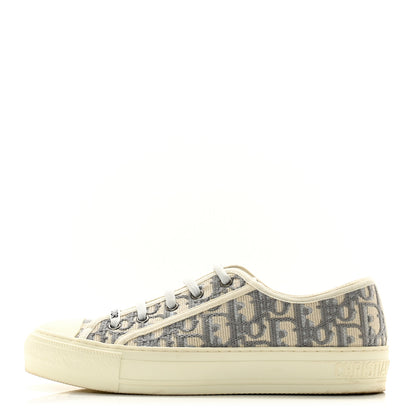 Christian Dior Canvas Oblique Walk'N'Dior Low Top Sneakers 38 Grey Stone 1 of 12