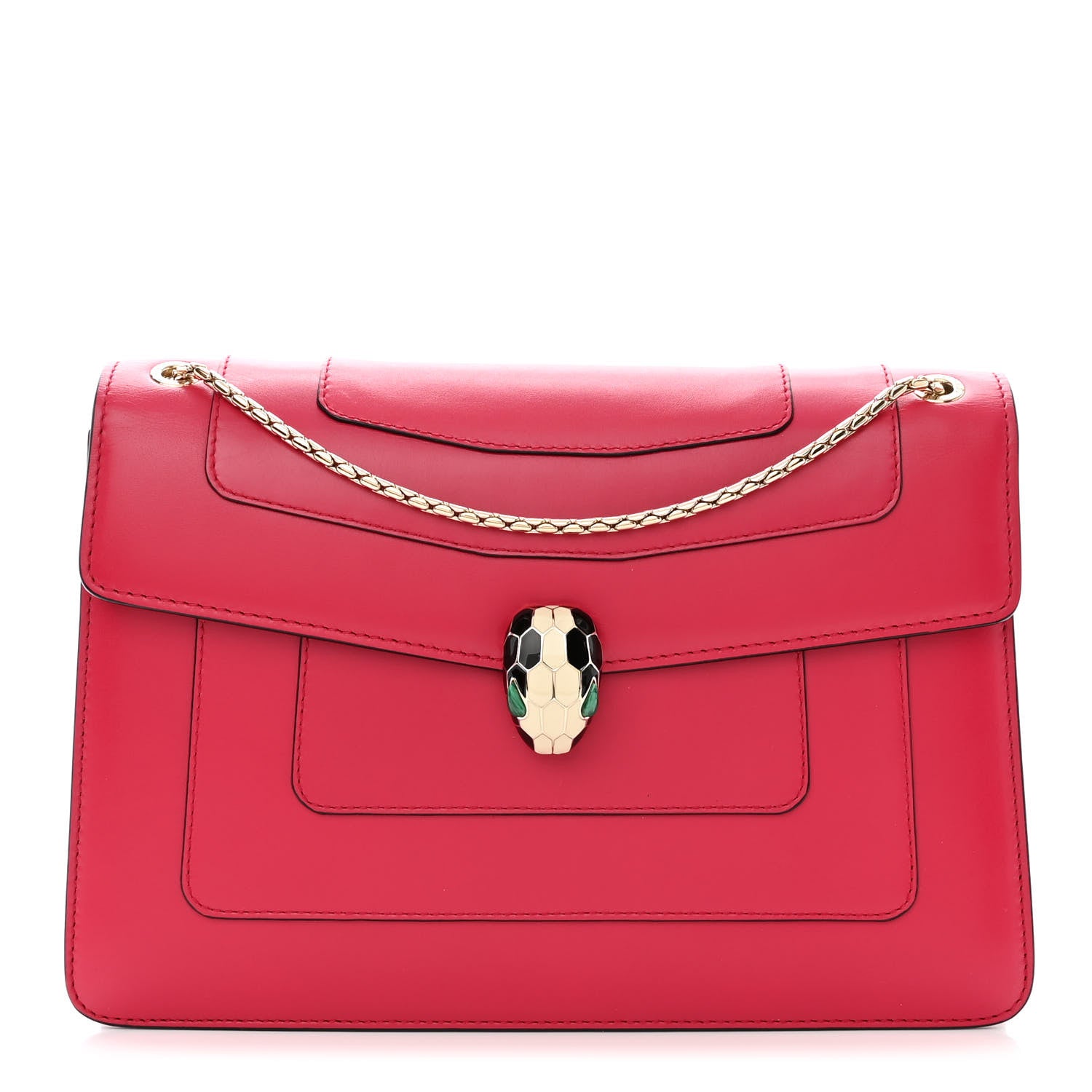 Bulgari Calfskin Serpenti Forever Shoulder Bag Pink 3 of 12